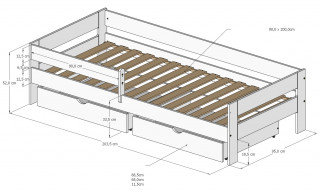 Dečiji krevet Pino White 200x90cm 