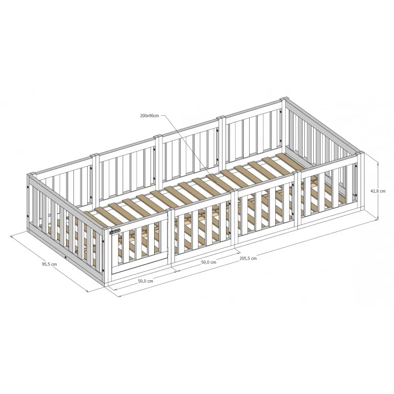 Krevet Luna Natur 200x90 sa vratima 